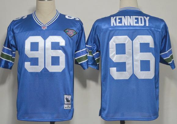 Cheap Seattle Seahawks 96 Kennedy Blue Throwback 1994 NFL Jerseys For Sale
