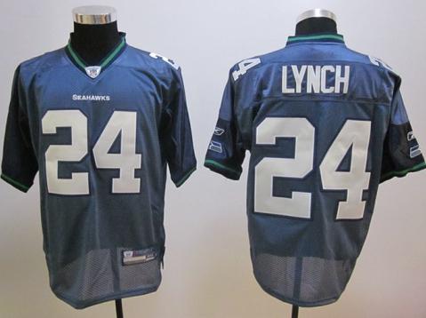 Seattle Seahawks 24 Marshawn Lynch Blue NFL Jersey