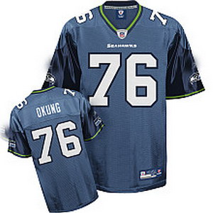 Seattle Seahawks 76 Russell Okung Blue Football Jersey