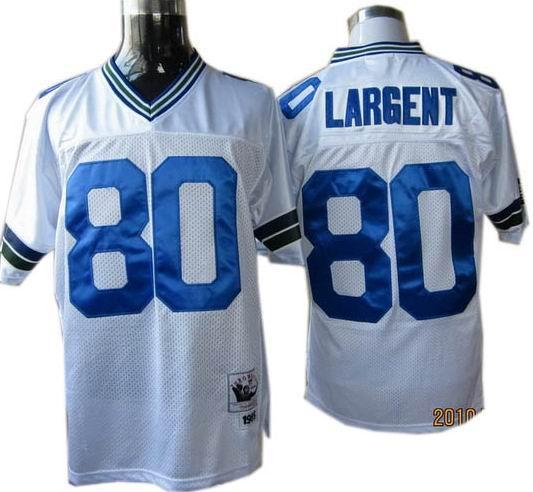 Seattle Seahawks 80 Largent White Throwback Jersey
