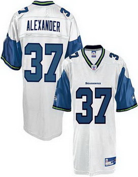 Seattle Seahawks 37 Shaun Alexander white Jereys