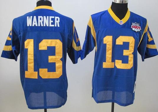 Cheap St.Louis Rams13 Kurt Warner Light Blue 2000 Super Bowl XXXIV Jersey For Sale