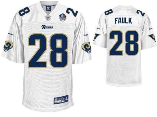 St.Louis Rams 28 Marshall Faulk White Hall of Fame Class of 2011 Jersey