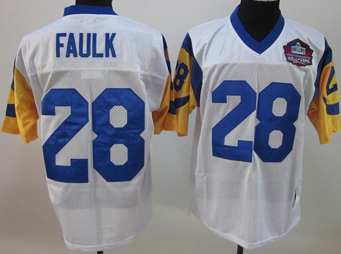 St.Louis Rams 28 Marshall Faulk White Hall of Fame Class of 2011 Jersey