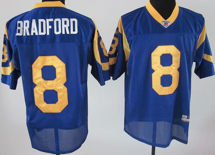 Cheap St.Louis Rams 8 Sam Bradford Bule NFL Jerseys For Sale