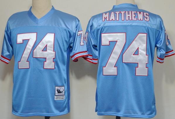 Cheap Tennessee Titans 74 Bruce Matthews Blue Throwback NFL Jerseys For Sale