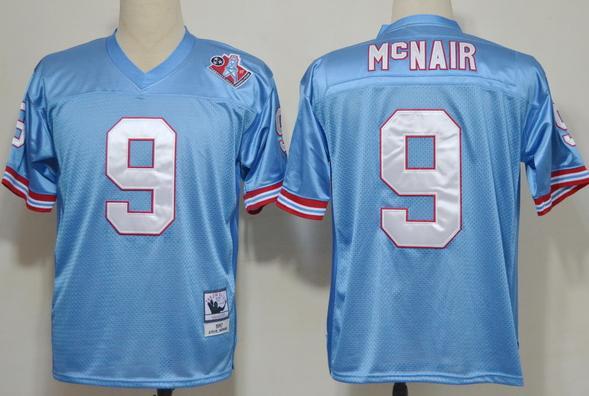 Tennessee Titans 9 Steve McNair Blue M&N 1997 NFL Jerseys