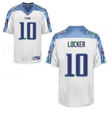 Tennessee Titans 10 Jake Locker White Football Jerseys