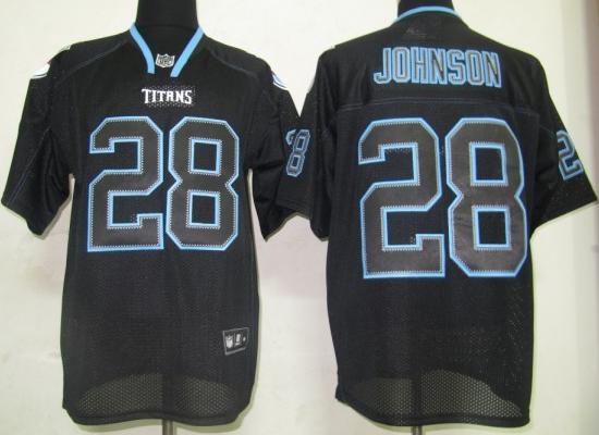 Cheap Tennessee Titans 28 Chris Johnson Lights Out BLACK Jerseys For Sale