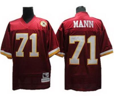 Cheap Washington Redskins 71 Charles Mann Red Throwback Jersey For Sale