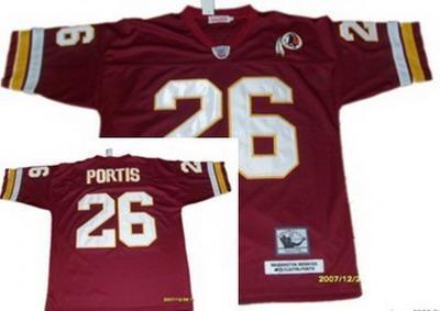Washington Redskins 26 Portis Red Throwback Jersey