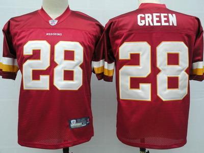 Cheap Washington Redskins 28 Green Red NFL Jerseys For Sale