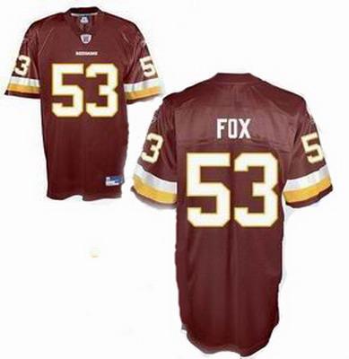 Washington Redskins 53 Fox Red NFL Jerseys