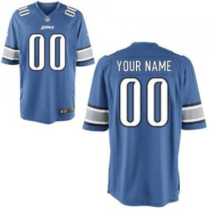 Nike Detroit Lions Customized Game Team Color Blue Nike NFL Jerseys Cheap