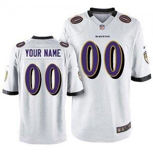 Nike Baltimore Ravens Customized Game White Nike NFL Jerseys Cheap