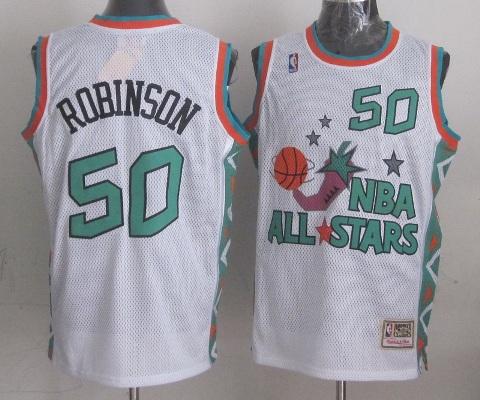 Seattle SuperSonics 50 David Robinson 1996 All Star White Throwback NBA Jersey Cheap