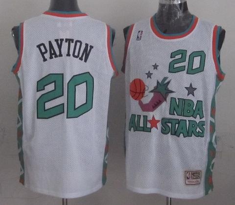 Seattle SuperSonics 20 Gary Payton 1996 All Star White Throwback NBA Jersey