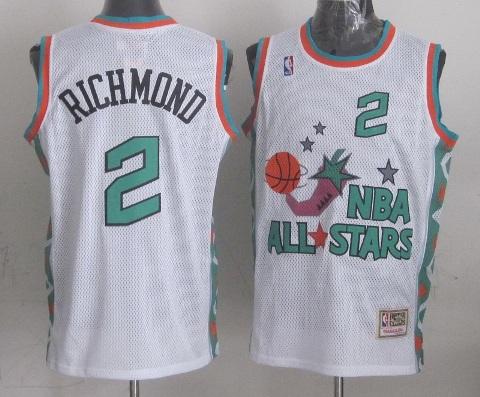 Sacramento Kings 2 Mitch Richmond 1996 All Star White Throwback NBA Jersey