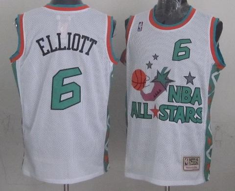 San Antonio Spurs 6 Sean Elliott 1996 All Star White Throwback NBA Jersey Cheap