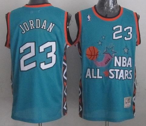 Chicago Bulls 23 Michael Jordan 1996 All Star Green Throwback NBA Jersey Cheap