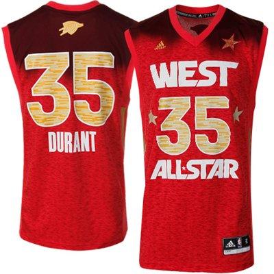 Oklahoma City Thunder 35 Kevin Durant 2012 West All Star Red NBA Jerseys Cheap