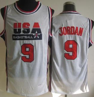 USA Basketball Retro 1992 Olympic Dream Team White Jersey #9 Jordan Cheap