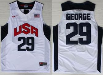 USA Team Basketball #29 Paul George White Jerseys Cheap