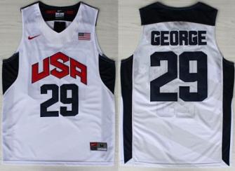 USA Team Basketball #29 Paul George White Jerseys