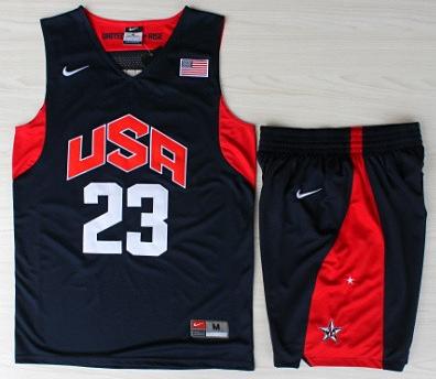USA Basketball #23 Kyrie Irving Blue Jersey & Shorts Suit Cheap