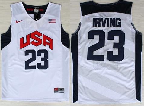 USA Basketball #23 Kyrie Irving White Jersey