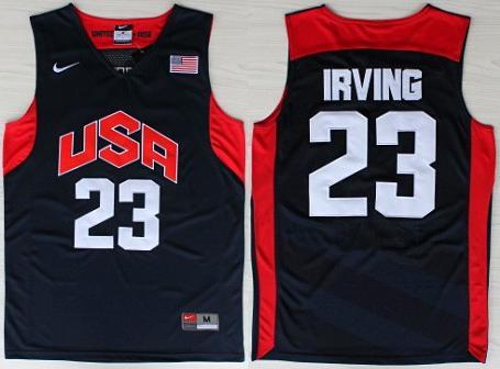 USA Basketball #23 Kyrie Irving Blue Jersey