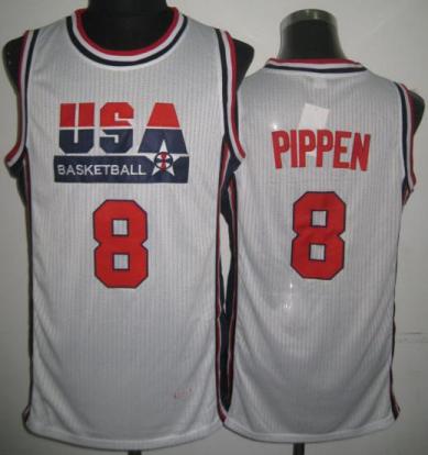 USA Basketball Retro 1992 Olympic Dream Team White Jersey #8 Scottie Pippen
