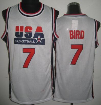 USA Basketball 1992 Olympic Dream Team White Jerseys 7# Larry Bird