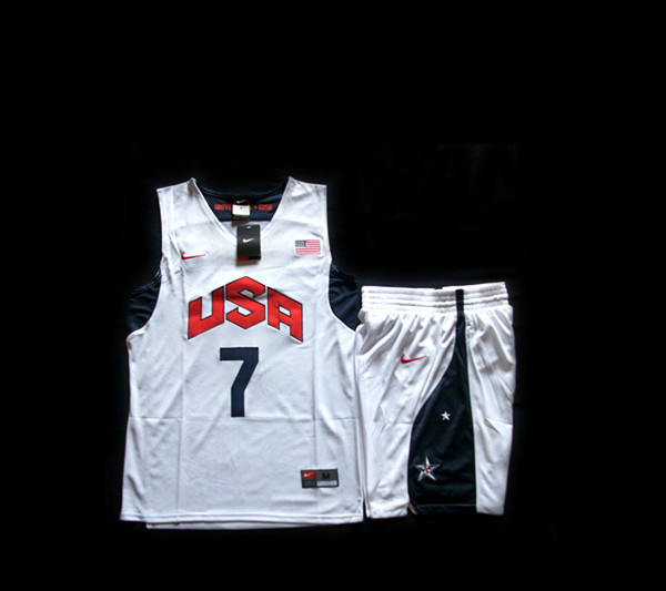 2012 USA Basketball Jersey #7 Russell Westbrook White Jersey & Shorts Suit Cheap