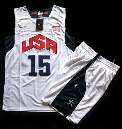 2012 USA Basketball Jersey #15 Carmelo Anthony White Jersey & Shorts Suit Cheap