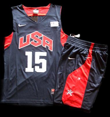 2012 USA Basketball Jersey #15 Carmelo Anthony Blue Jersey & Shorts Suit Cheap
