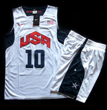 2012 USA Basketball Jersey #10 Kobe Bryant White Jersey & Shorts Suit Cheap