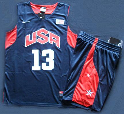 2012 USA Basketball Jersey #13 Chris Paul Blue Jersey & Shorts Suit Cheap