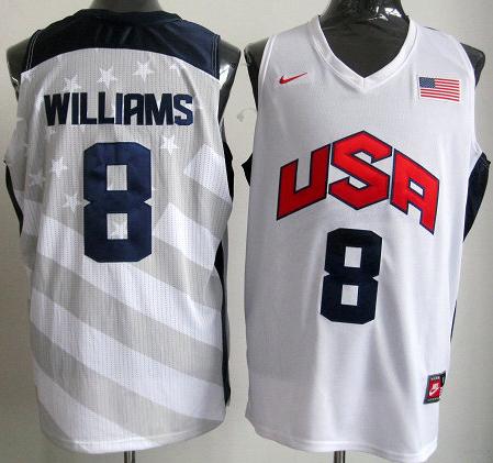 2012 USA Basketball Jersey #8 Deron Williams White Cheap