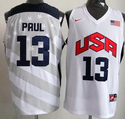 2012 USA Basketball Jersey #13 Chris Paul White Cheap