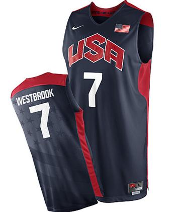 2012 USA Basketball Jersey #7 Russell Westbrook Blue Cheap