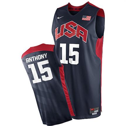 2012 USA Basketball Jersey #15 Carmelo Anthony Blue Cheap
