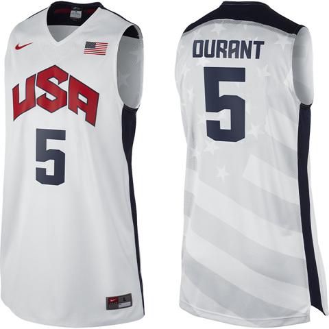 2012 USA Basketball Jersey #5 Kevin Durant White Cheap