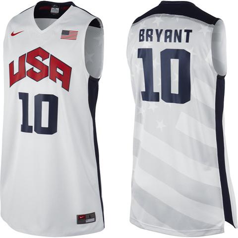 2012 USA Basketball Jersey #10 Kobe Bryant White Cheap