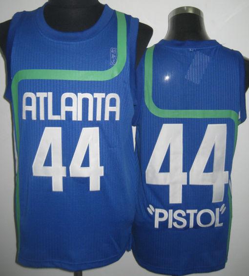 Atlanta Hawks 44 Pete Maravich Blue Revolution 30 NBA Jerseys Cheap