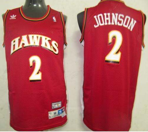 Atlanta Hawks 2 Johnson Red NBA Jerseys