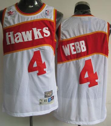 Atlanta Hawks 4 Spud Webb White Soul Jersey