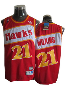 Atlanta Hawks 21 Wilkins Hardwood Classics Throwback Swingman red