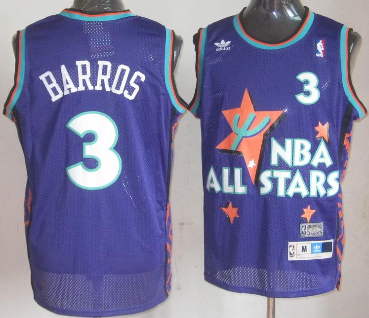 1995 All Star Boston Celtics 3 Dana Bruce Barros Purple Swingman Throwback NBA Jersey Cheap