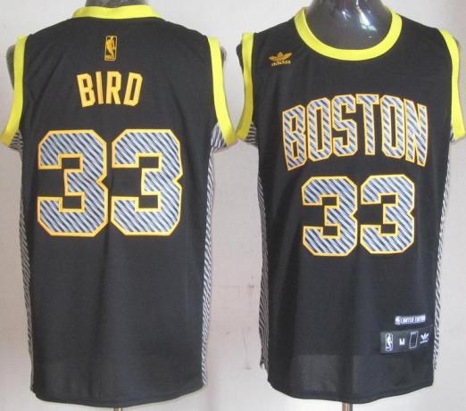 Boston Celtics 33 Larry Bird Black Electricity Fashion Revolution 30 Swingman NBA Jerseys Cheap